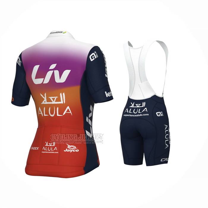 2024 Cycling Jersey Women Jayco AlUla Orange Purple Short Sleeve And Bib Short